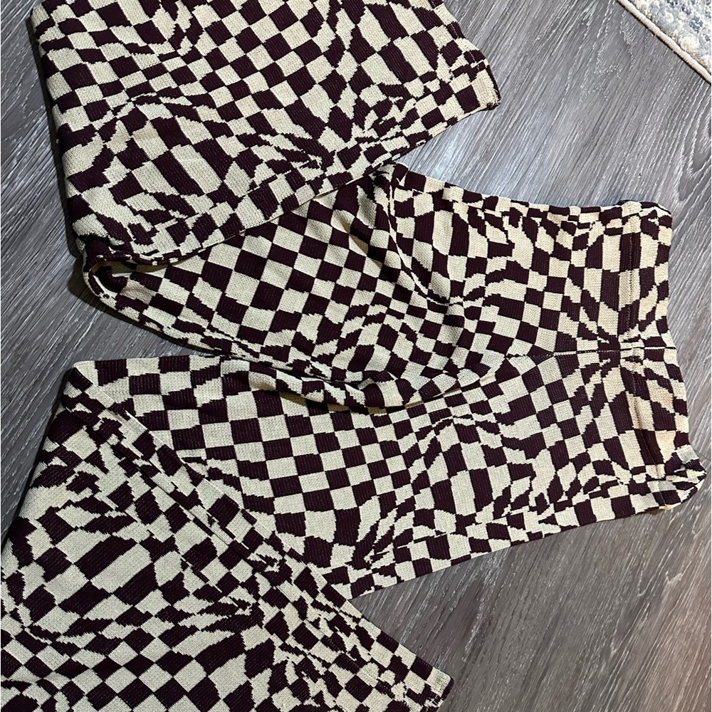 Textured checkered pants